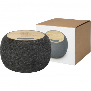 Logo trade promotional merchandise photo of: Ecofiber bamboo/RPET Bluetooth® speaker and wireless charging pad